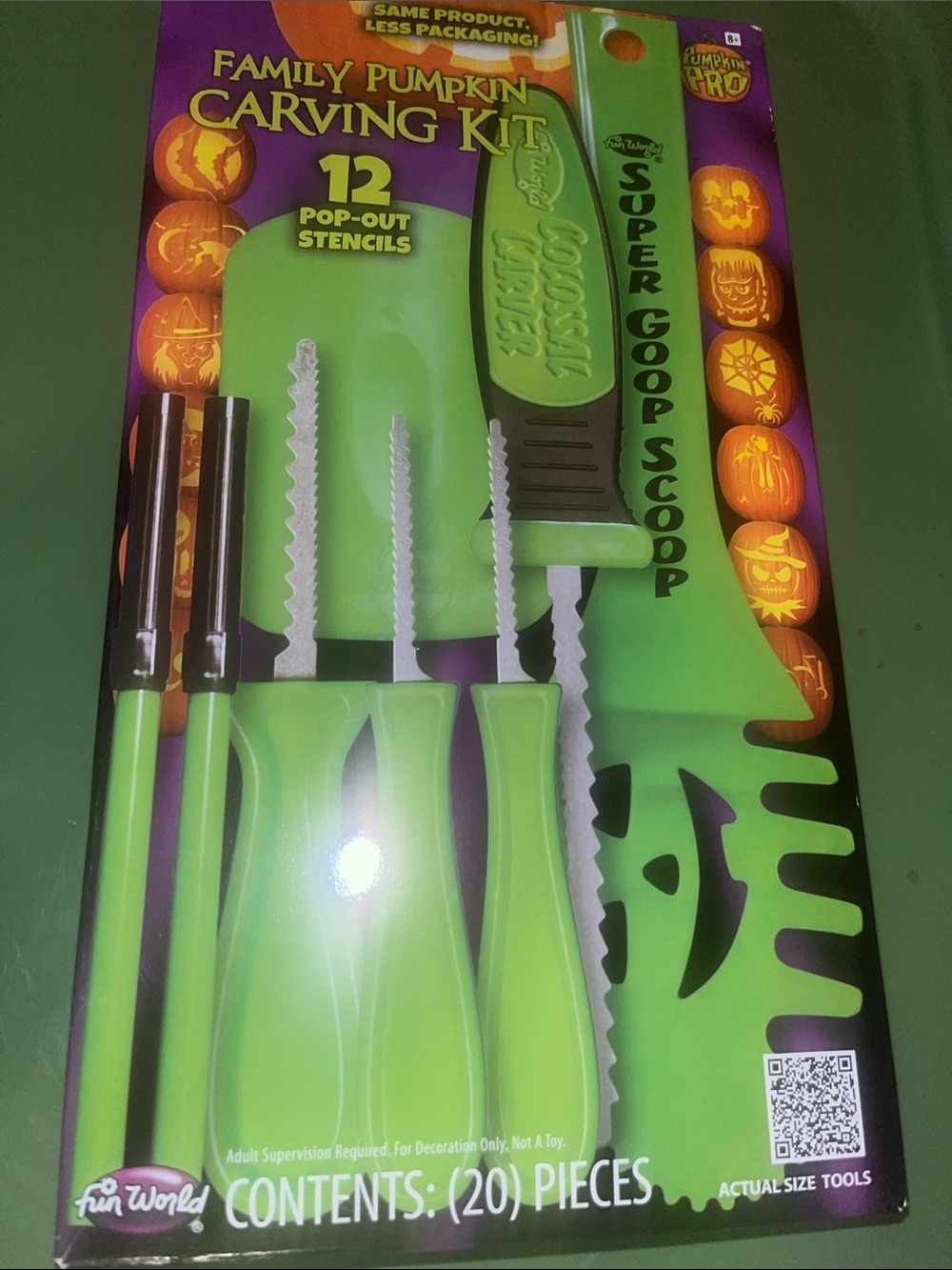 Family Pumpkin Carving Kit - Green Tools